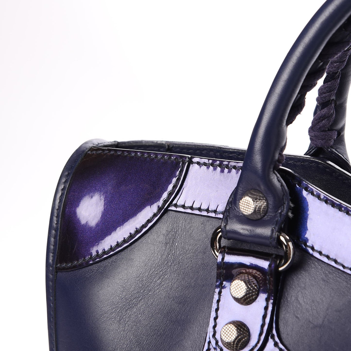 Smooth Calfskin Metallic Patent Giant 12 Silver Hardware City Ultraviolet
