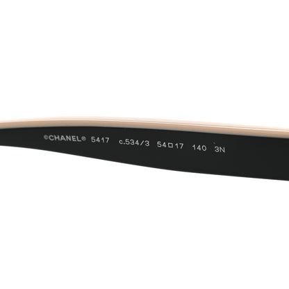 Chanel Acetate Logo Square Sunglasses 5417 Black Beige 6 of 8