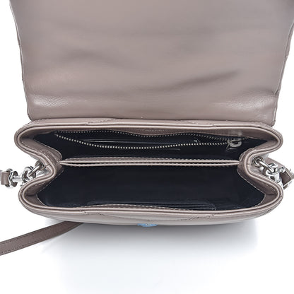 Saint Laurent Calfskin Y Quilted Monogram Toy Loulou Satchel Dusty Grey 5 of 10