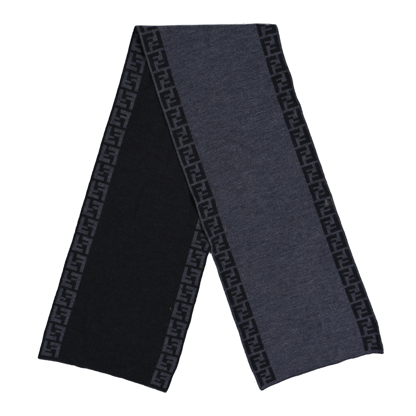 Wool FF Scarf Grey Black