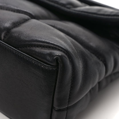 Saint Laurent Lambskin Quilted Monogram Monochrome Small Loulou Puffer Chain Satchel Black 10 of 10