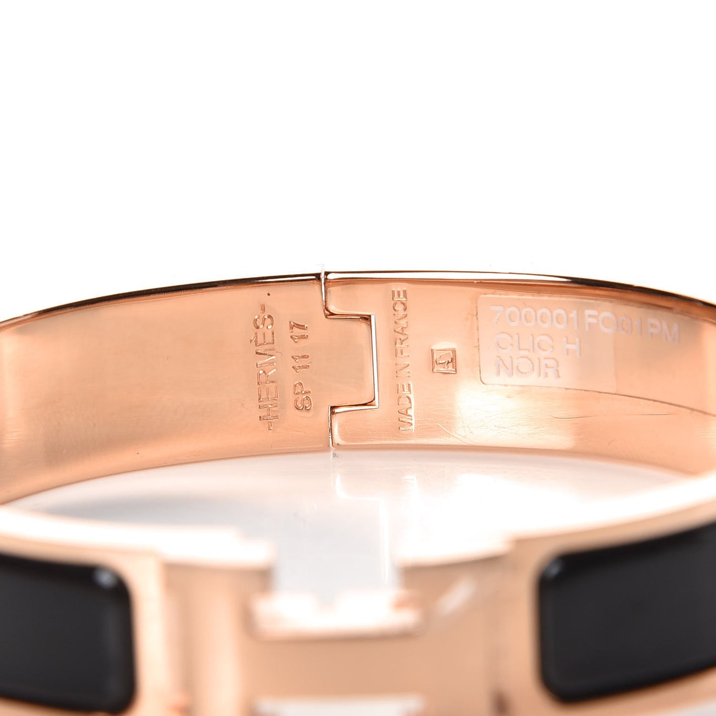 Enamel Narrow Clic Clac H Bracelet PM Black