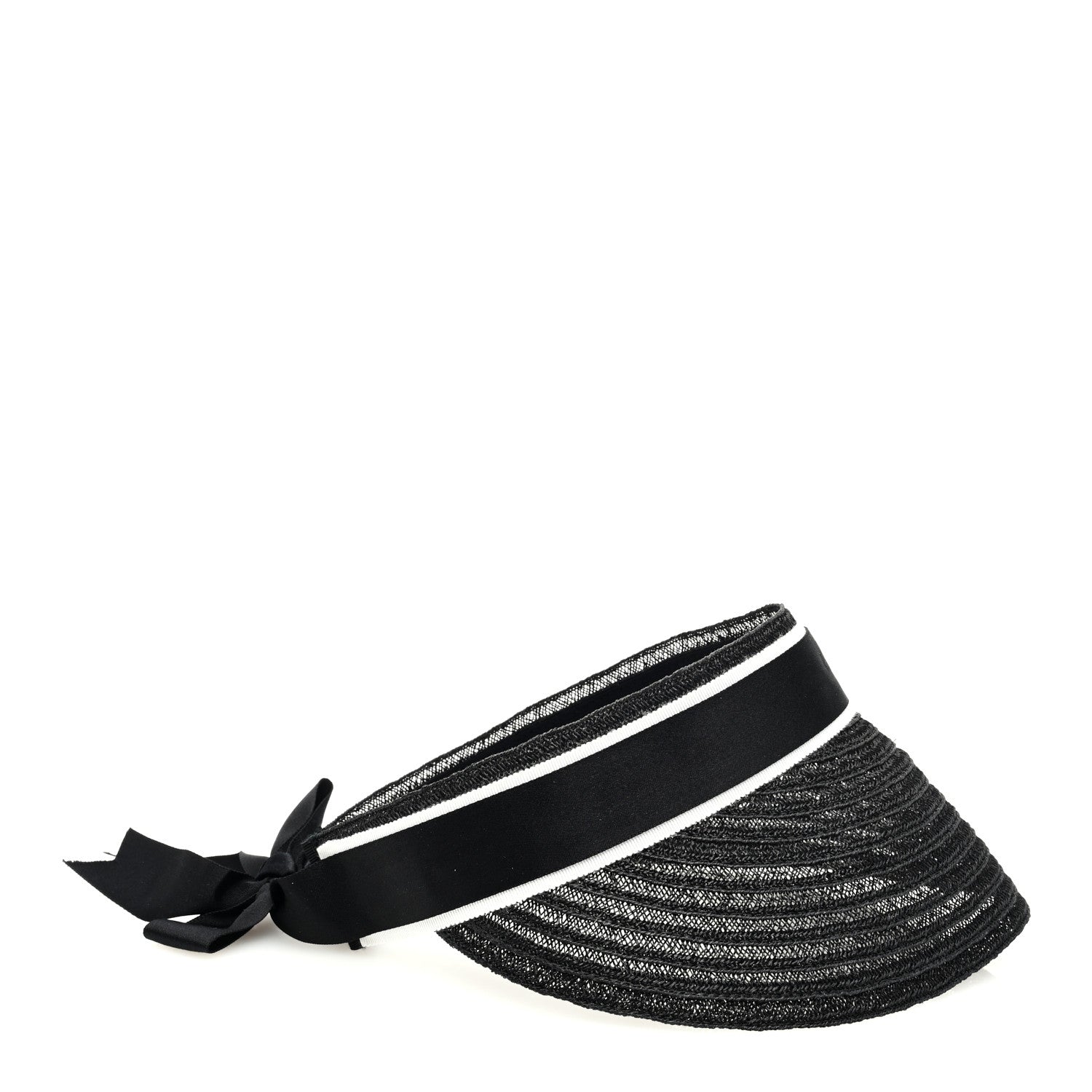 Chanel Abaca Cotton Ribbon Visor S Black 5 of 7