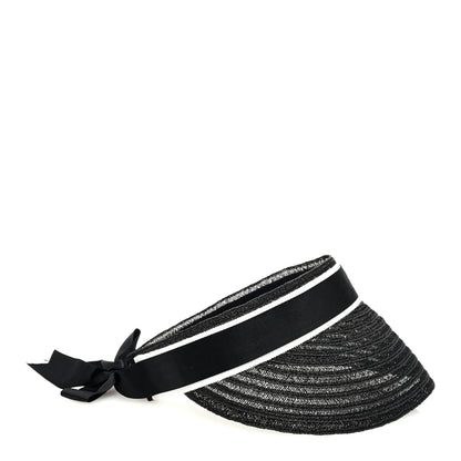 Chanel Abaca Cotton Ribbon Visor S Black 5 of 7