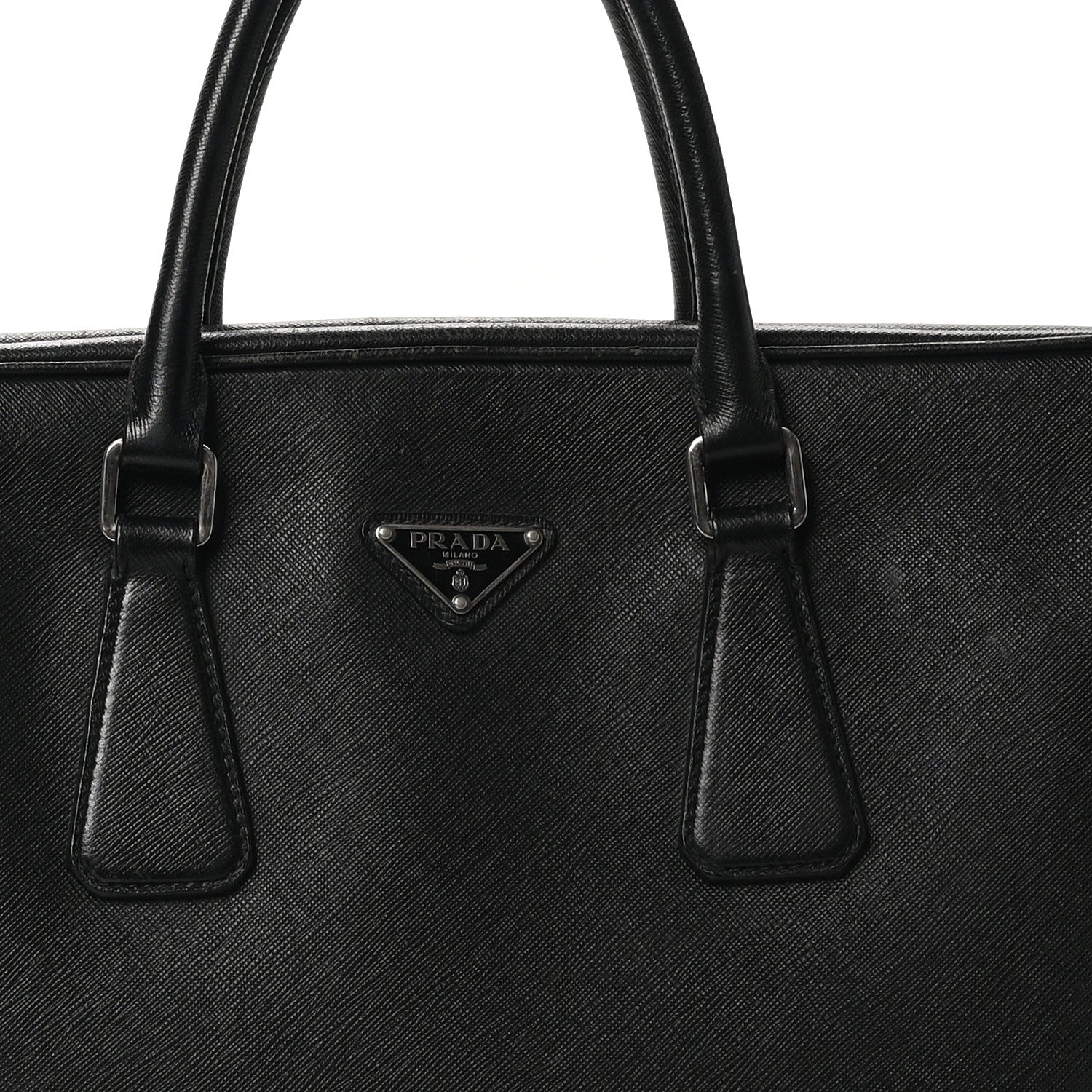 Prada Saffiano Travel Briefcase Black 7 of 11