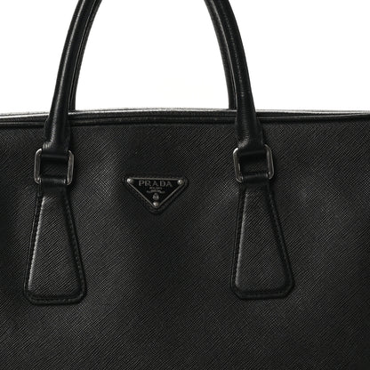 Prada Saffiano Travel Briefcase Black 7 of 11