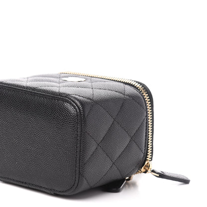 Chanel Caviar Quilted Mini Vanity Case With Chain Black 9 of 11