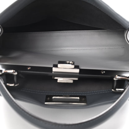 Fendi Vitello Seta Shiny Nappa Medium Peekaboo Iconic Satchel Tempesta Grigio Perla 5 of 13