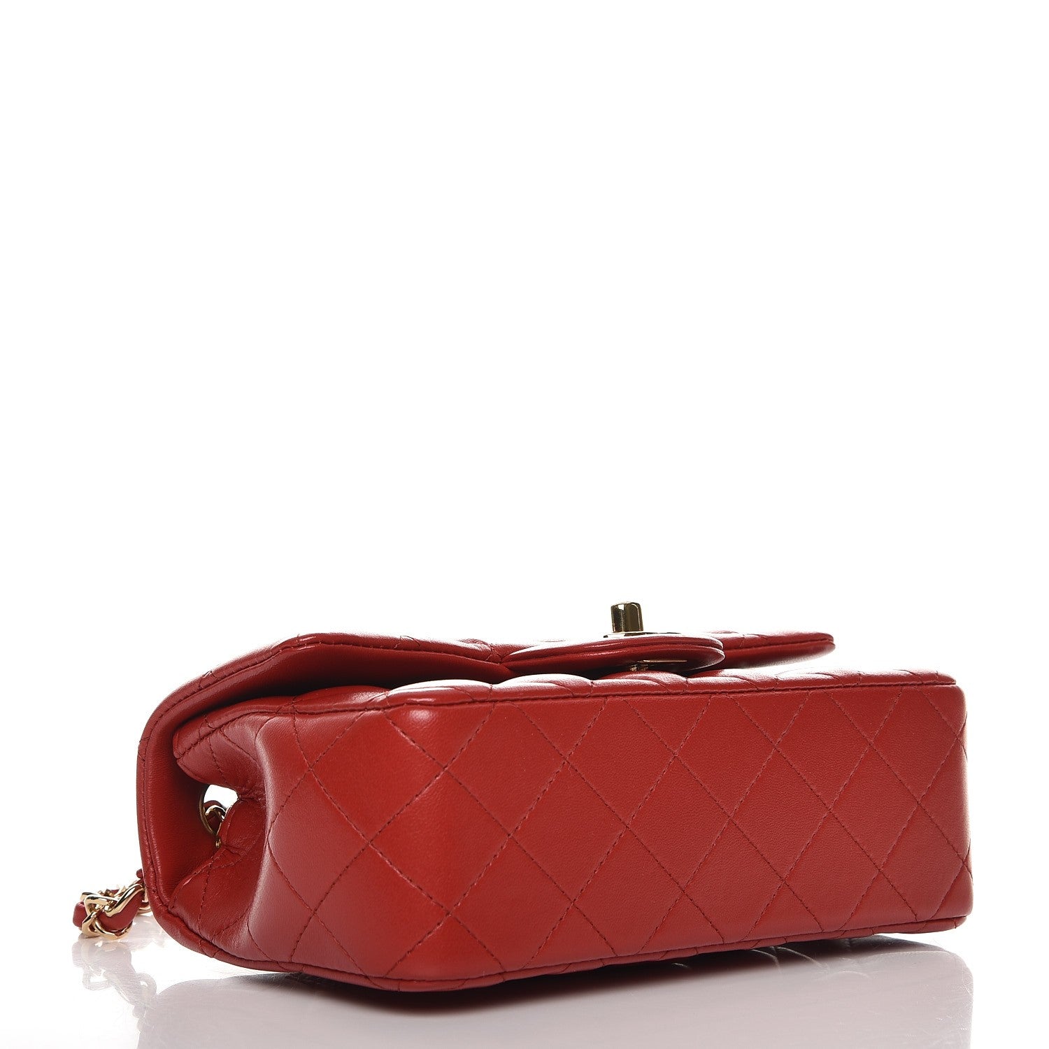 Chanel Lambskin Quilted Mini Rectangular Flap Red 4 of 7
