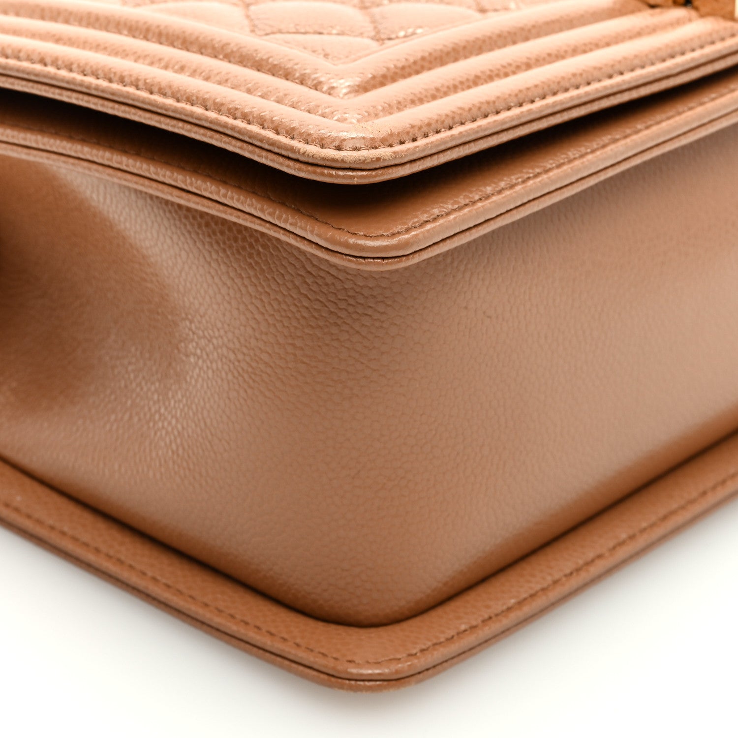 Chanel Caviar Quilted Medium Boy Flap Brown 8 of 9