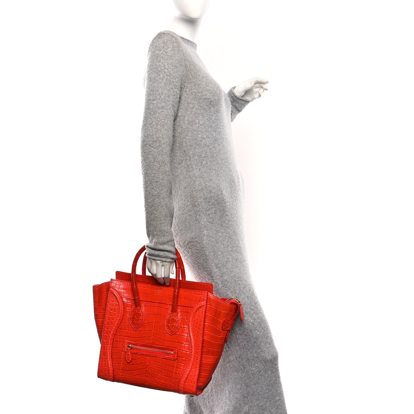 Crocodile Mini Luggage Vermillion