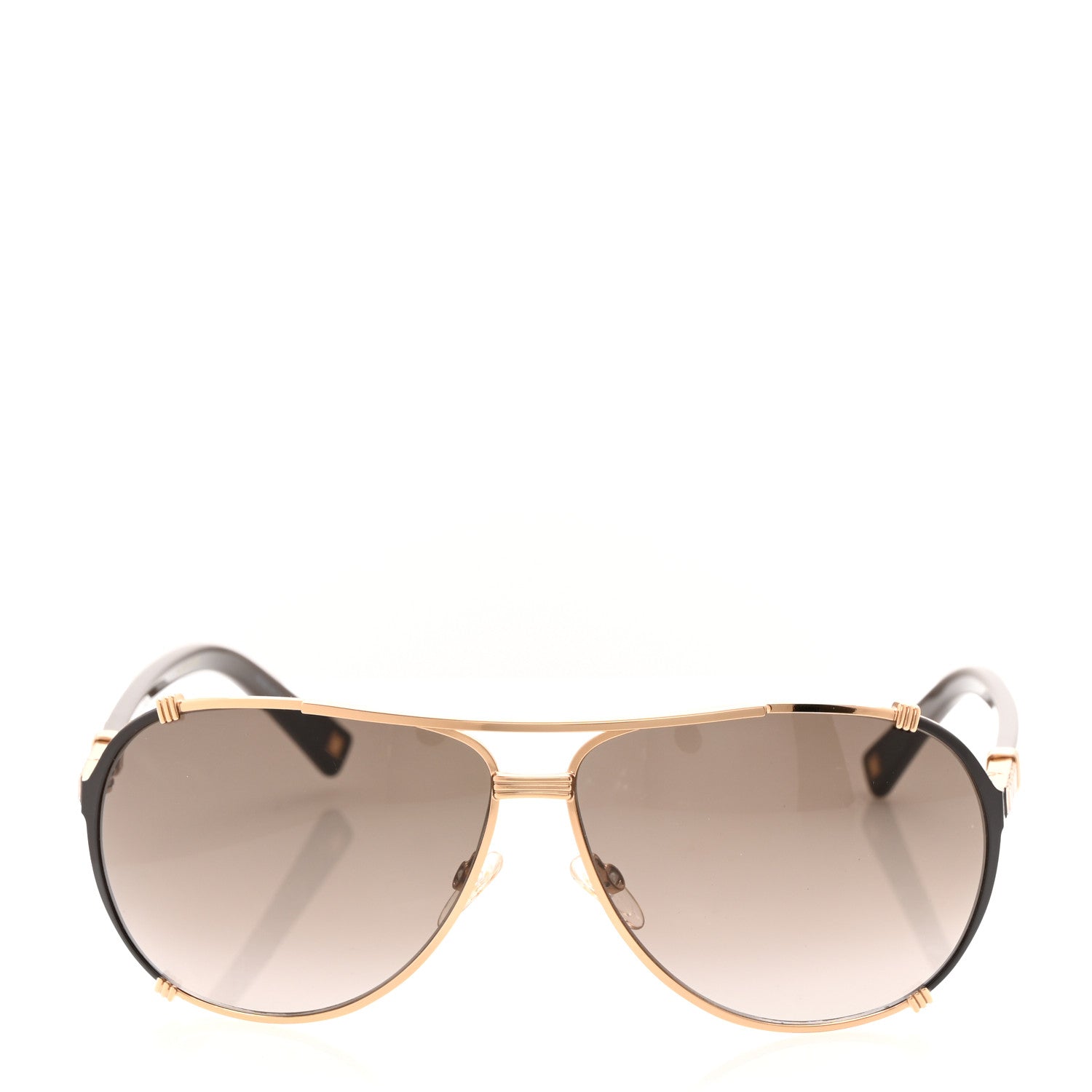 Christian Dior Metal Chicago 2 Aviator Sunglasses Black Gold 2 of 6