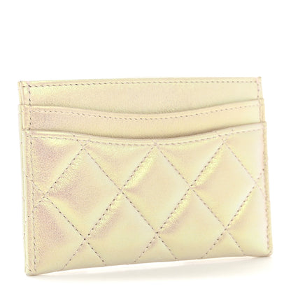 Chanel Iridescent Lambskin Quilted Card Holder Ivory 3 of 9