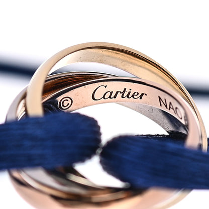 Cartier 18K Pink Yellow White Gold Trinity Adjustable Cord Bracelet Blue 3 of 6