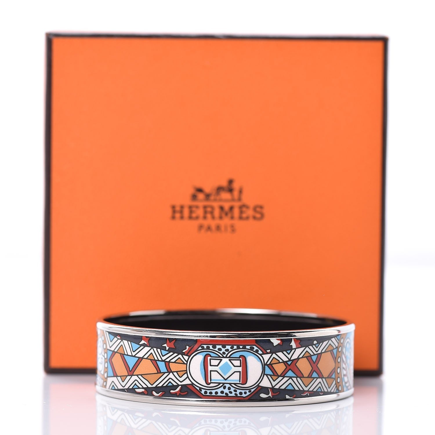 Hermes Enamel Printed Wide Bracelet 62 6 of 6