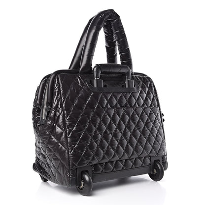 Chanel Nylon Quilted Coco Cocoon Trolley Black 3 of 12