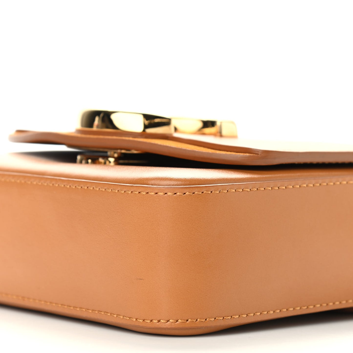 Shiny Calfskin Suede Mini C Bag Brown