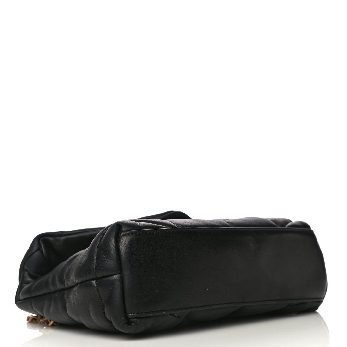 Lambskin Quilted Toy Loulou Puffer Monogram Chain Satchel Black