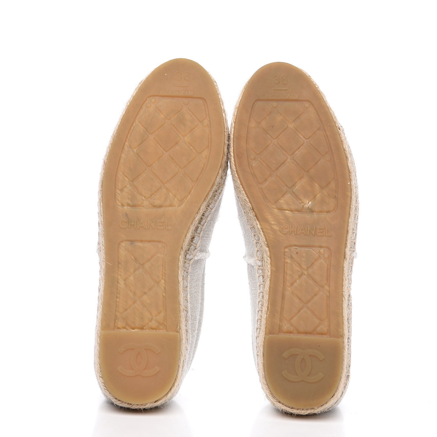 Chanel Linen CC Espadrilles 36 Beige Black 5 of 11