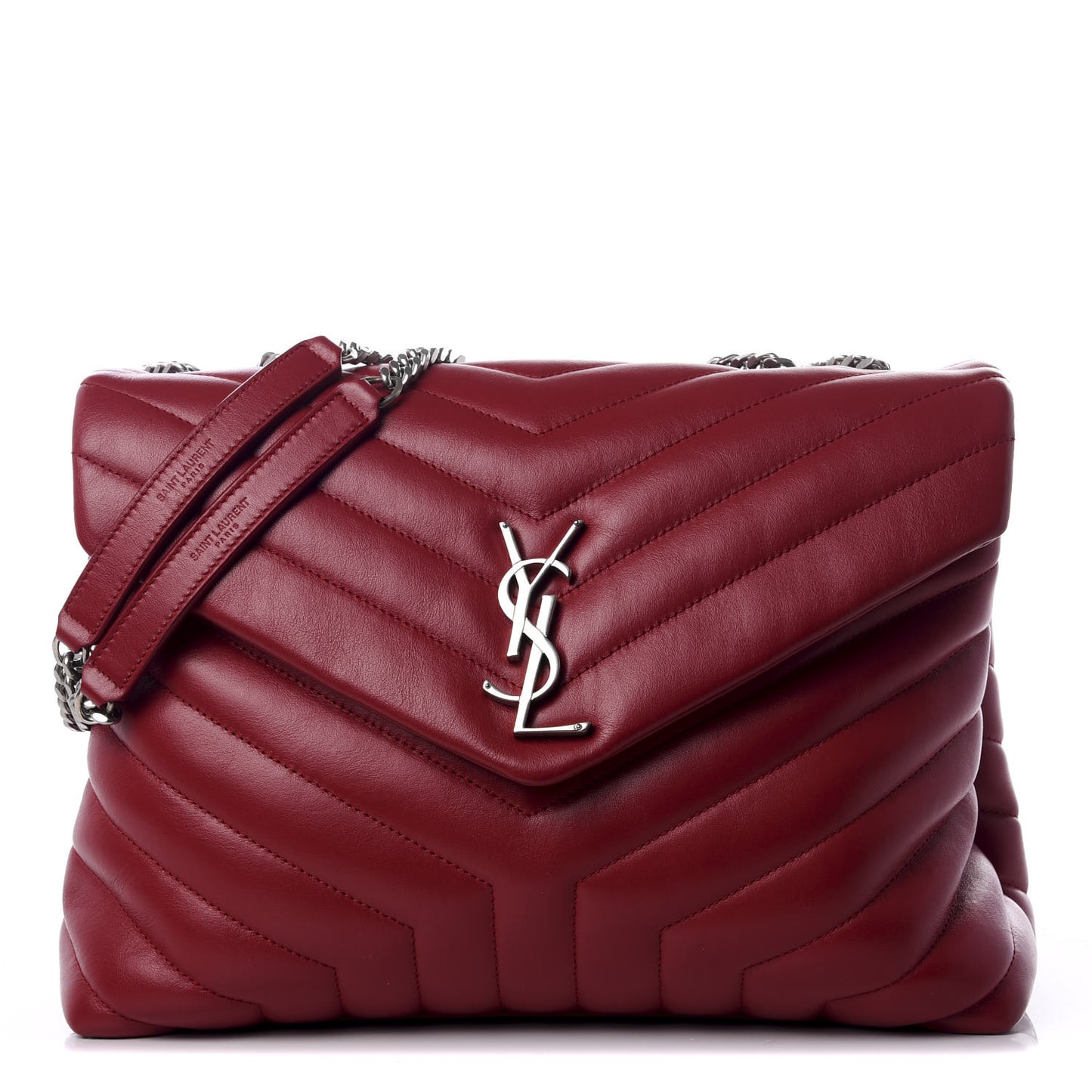 Calfskin Y Quilted Monogram Medium Loulou Chain Satchel Palissandre