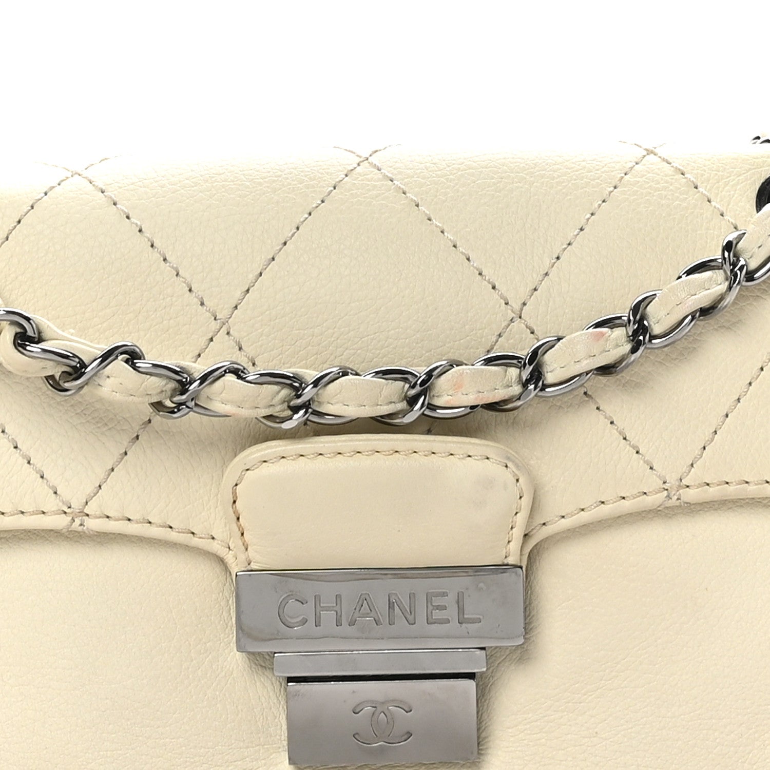 Chanel Calfskin Stitched Accordion Flap White 8 of 11