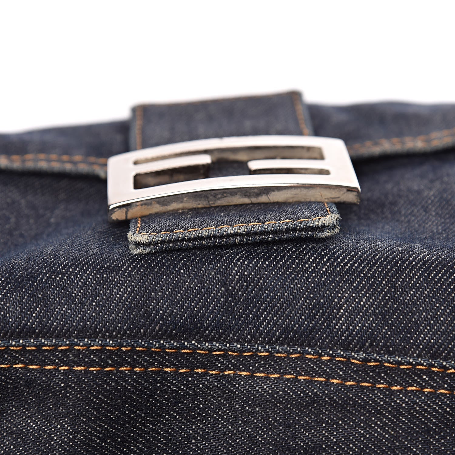 Fendi Denim Mama Baguette Blue 10 of 14