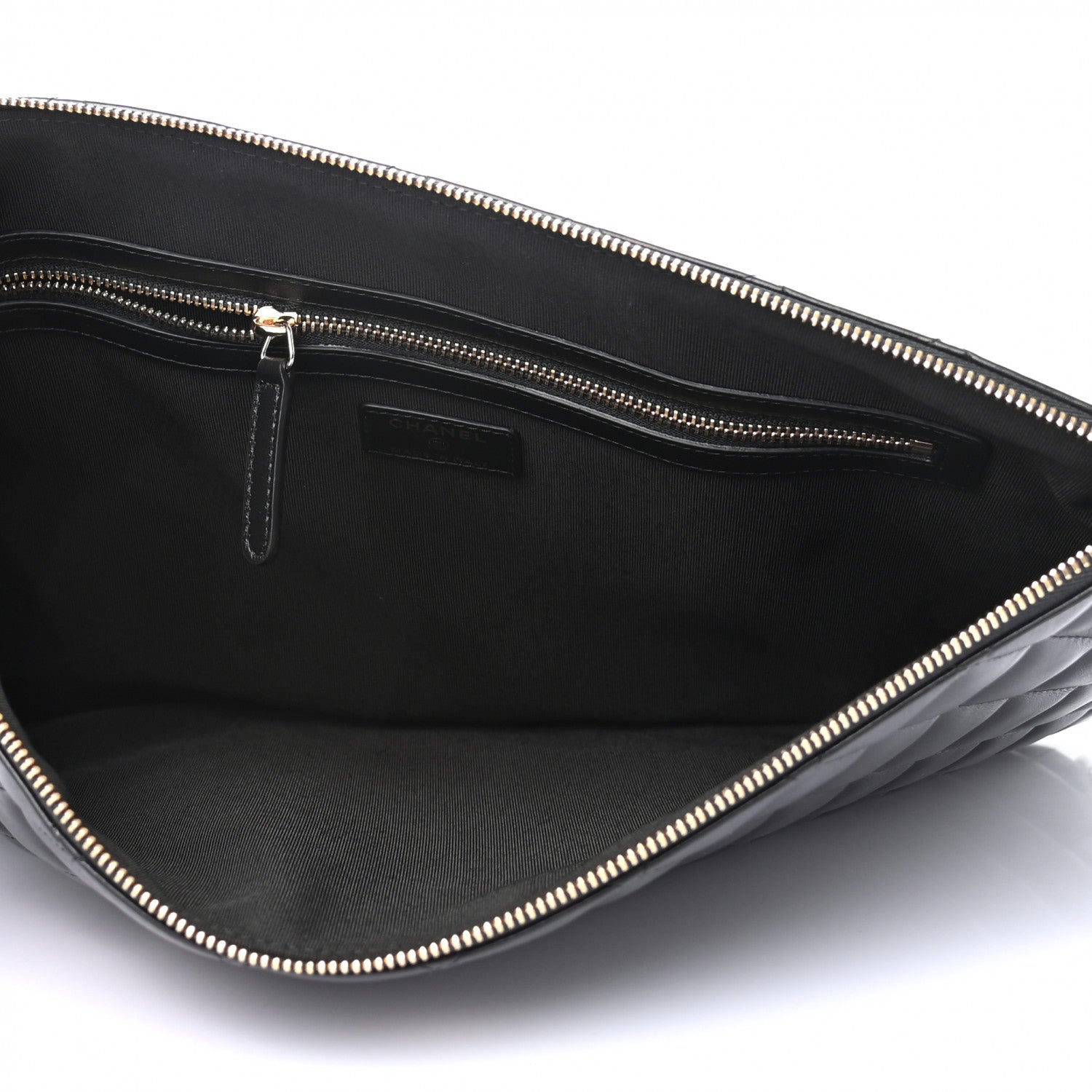 Chanel Calfskin Quilted Pearl Large Cosmetic Case Black 5 of 7