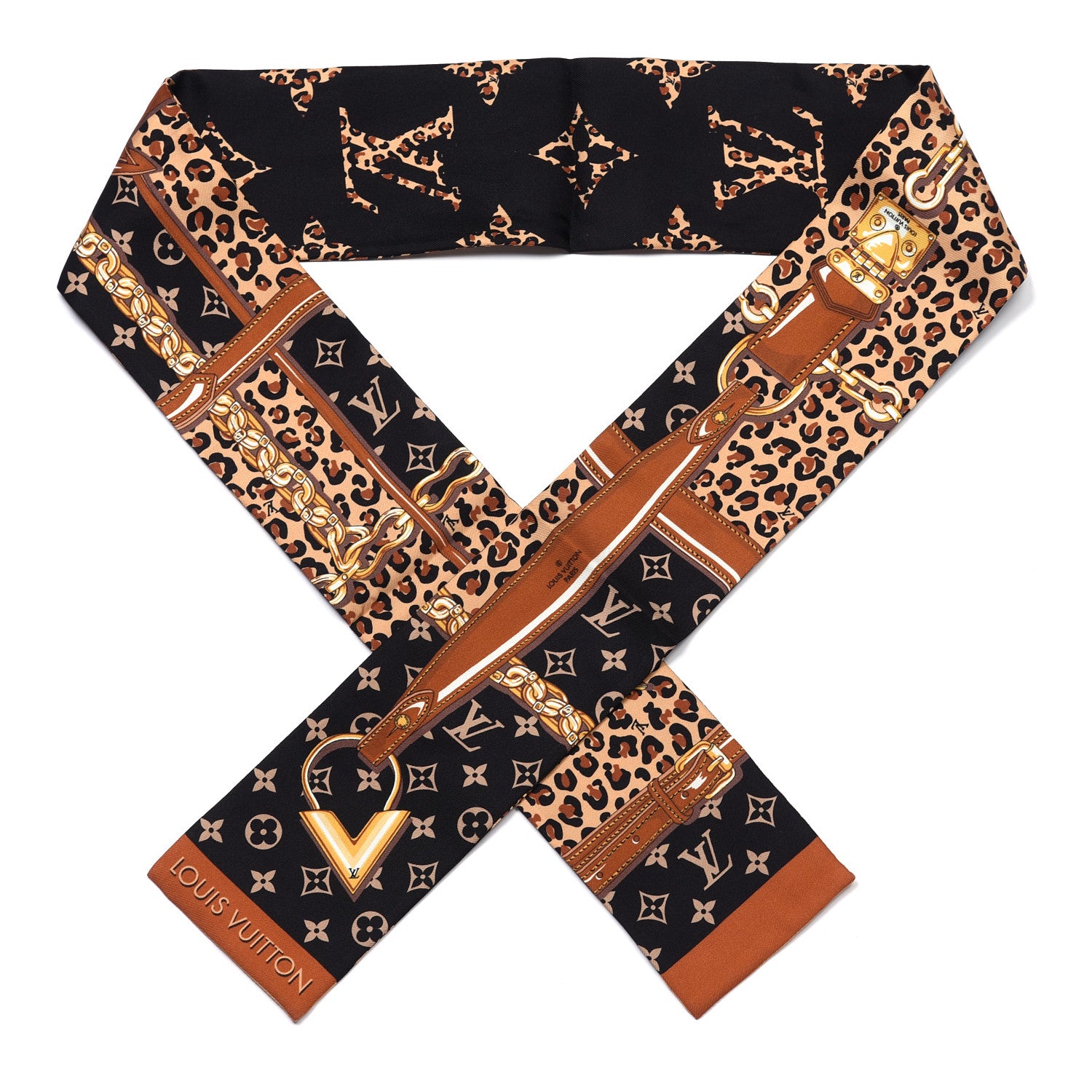 Louis Vuitton Silk Monogram Wild At Heart Bandeau Black 1 of 3