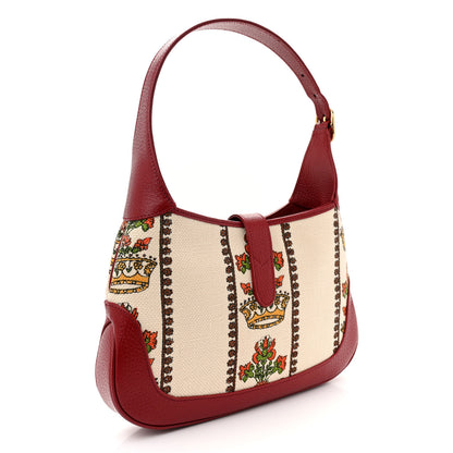 Gucci Canvas Calfskin 100 Centennial Music Small Jackie 1961 Hobo Ivory Red 3 of 11