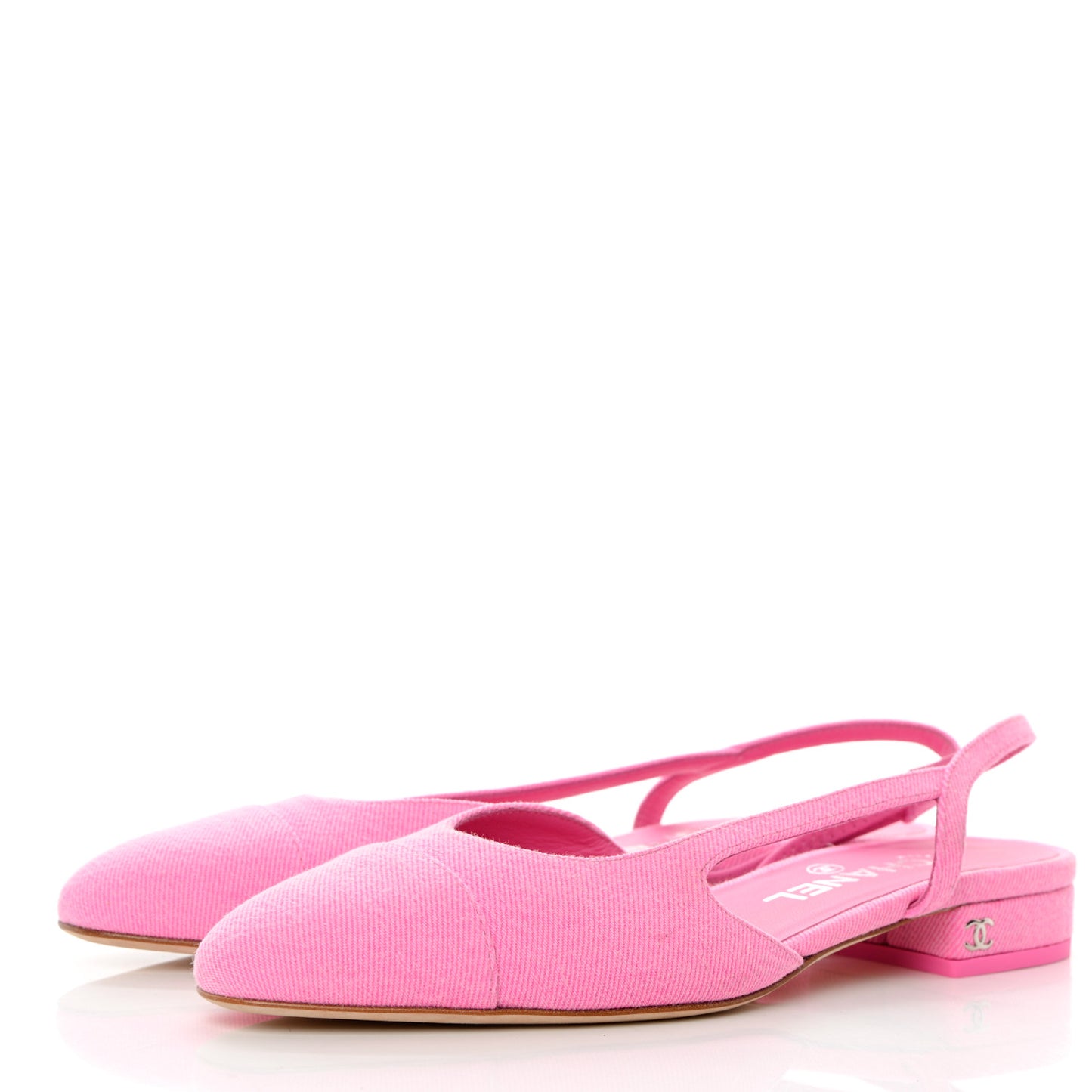 Denim Cap Toe CC Slingback Flat 37 Neon Pink