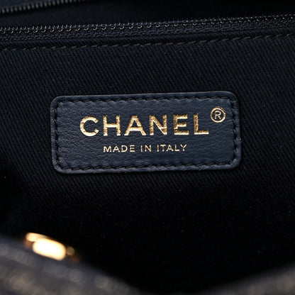 Chanel Lurex Canvas Mini Deauville Tote Navy Blue Gold 6 of 9