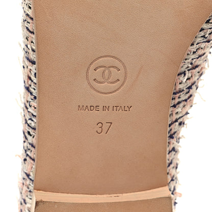 Chanel Tweed Cap Toe CC Lace Up Oxford 36.5 Pink 7 of 10
