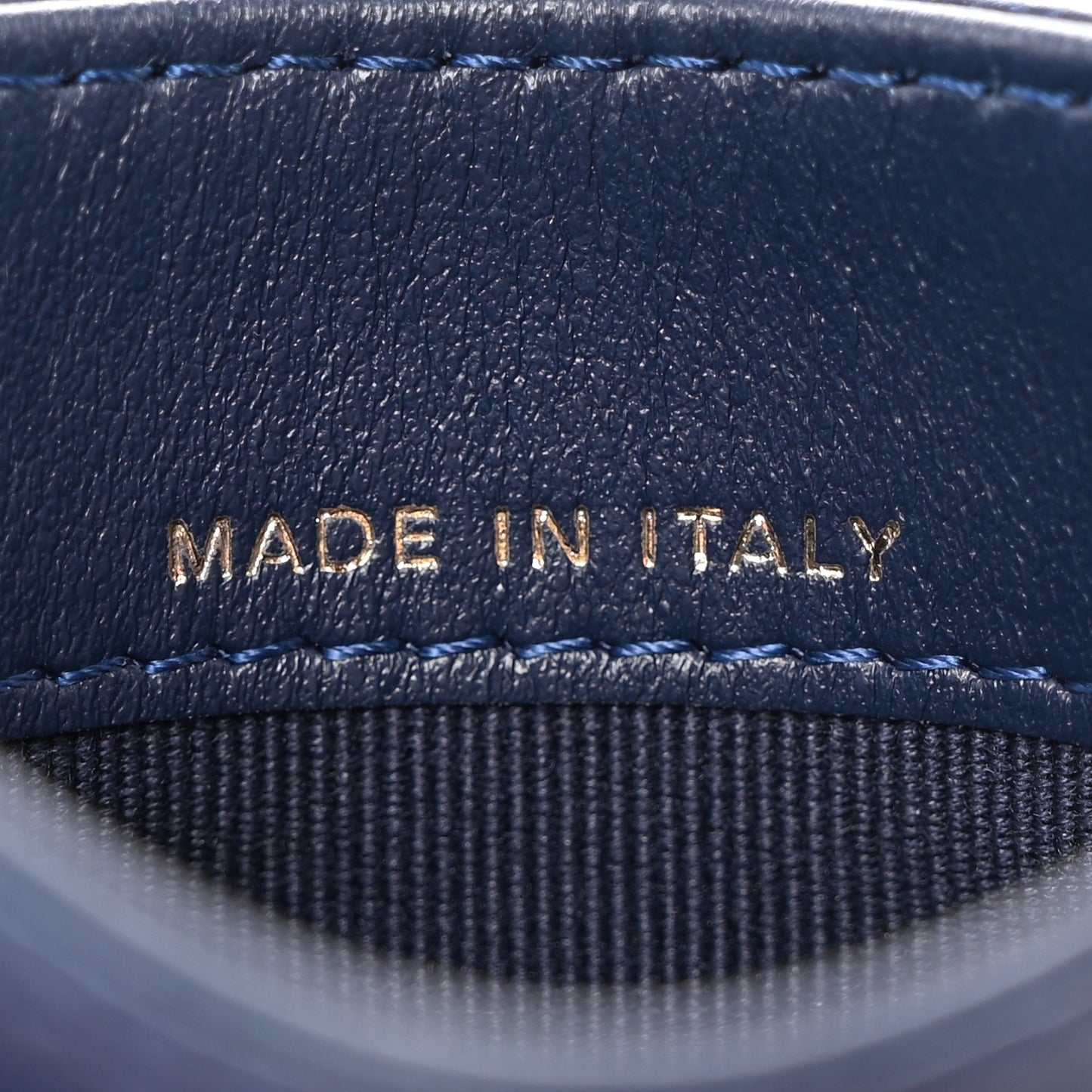 Caviar Quilted Card Holder Blue