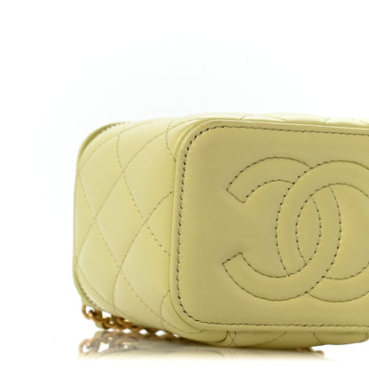 Chanel Lambskin Quilted CC Mini Vanity Case With Chain Light Green 9 of 10