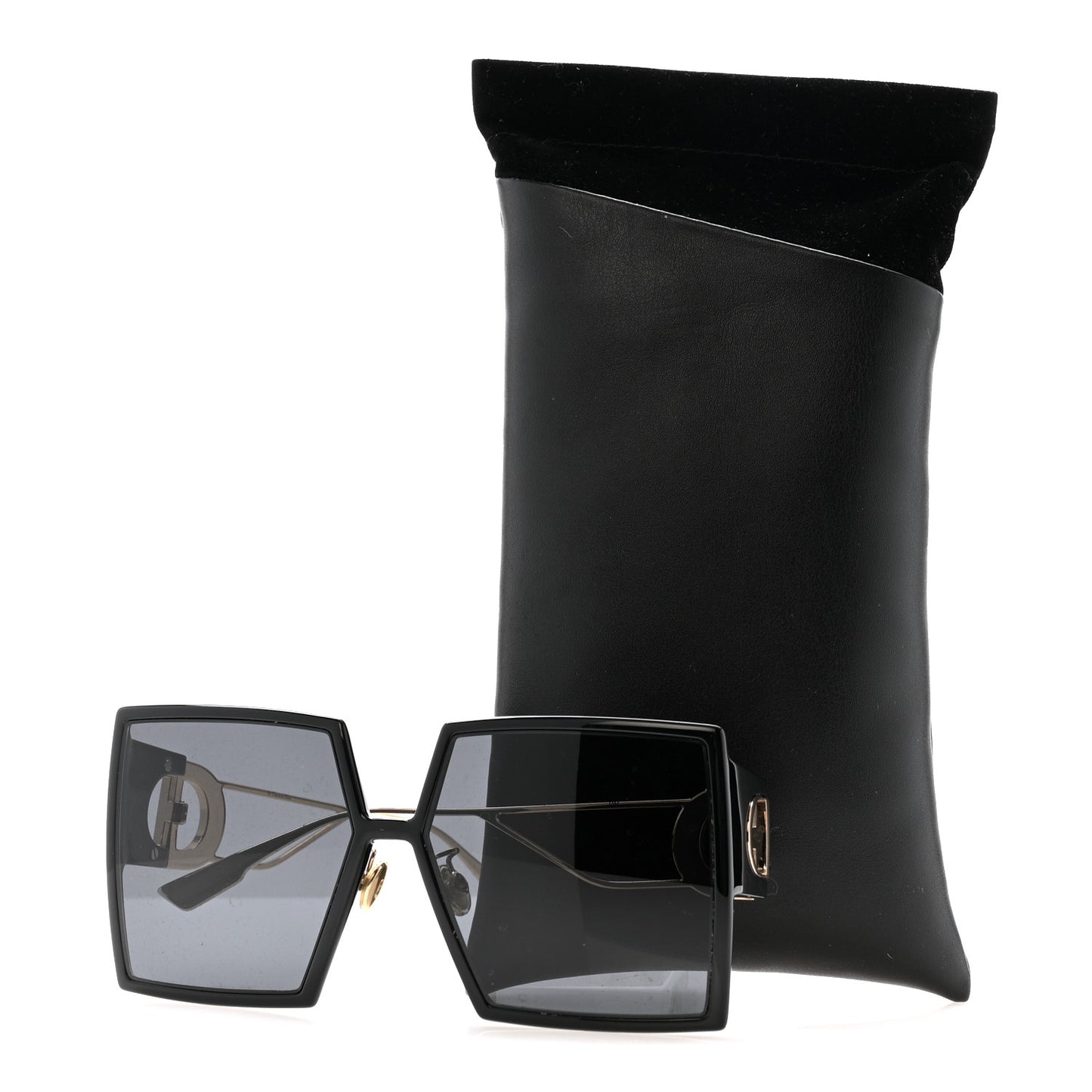 Acetate Square 30 Montaigne Sunglasses Black