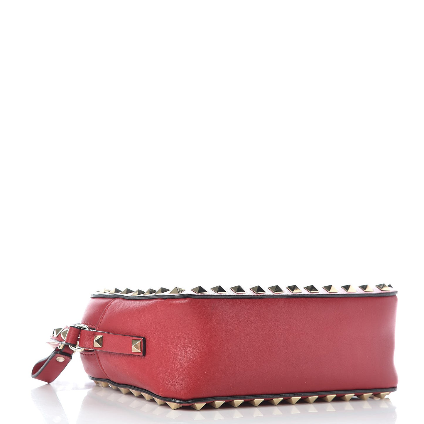 Calfskin Rockstud Camera Crossbody Bag Red