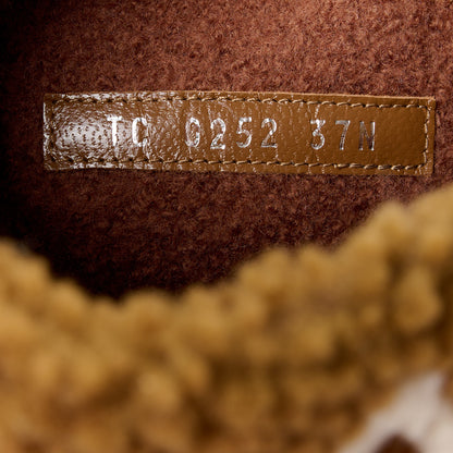 Louis Vuitton Suede Calfskin Shearling Snowdrop Flat Ankle Boot 37 Cognac 8 of 9