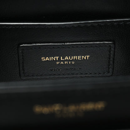 Saint Laurent Box Calfskin Monogram Medium Solferino Satchel Black 6 of 12