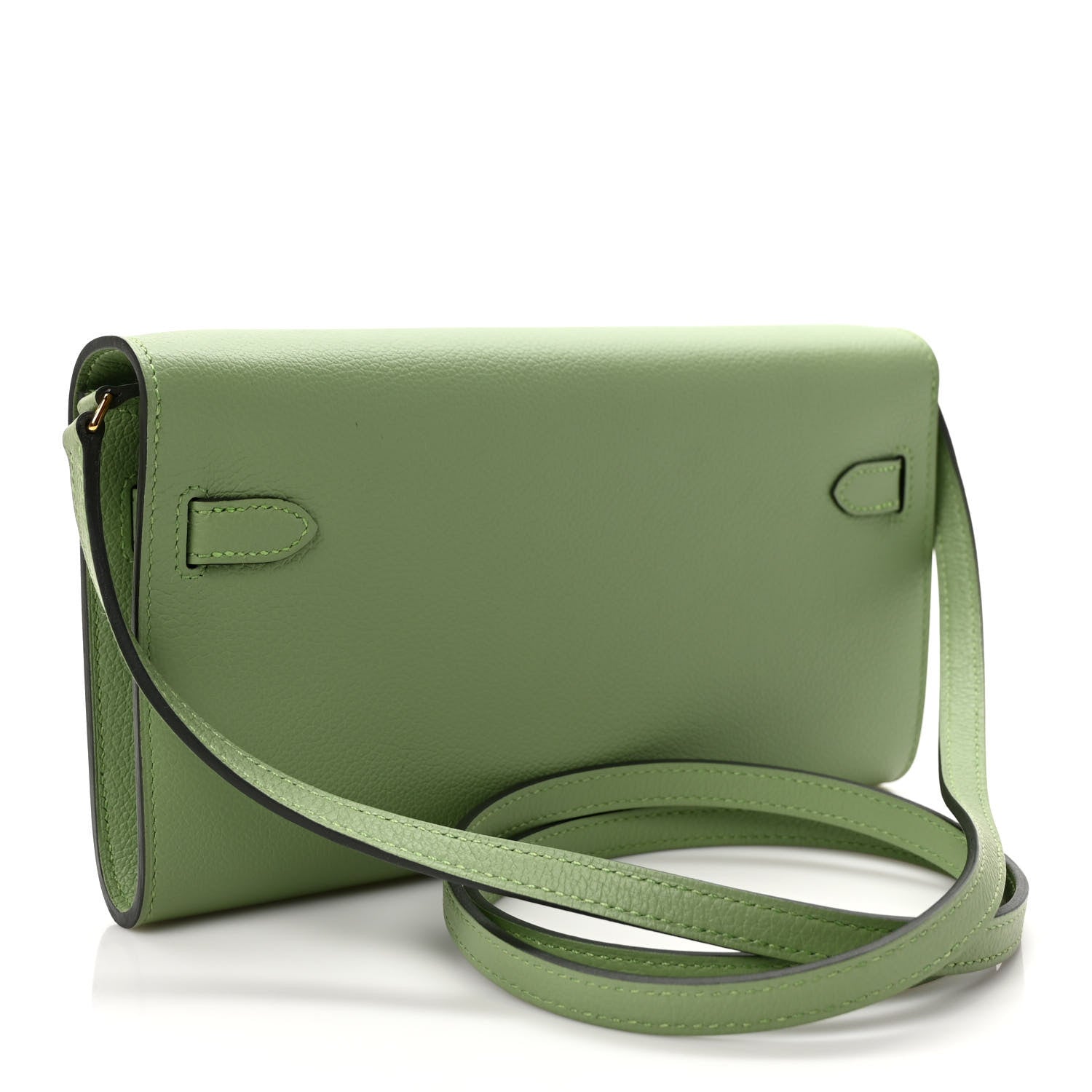 Hermes Evercolor Kelly Wallet To Go Vert Criquet 3 of 9