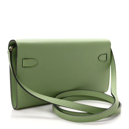 Hermes Evercolor Kelly Wallet To Go Vert Criquet 3 of 9