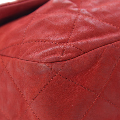 Chanel Iridescent Calfskin Large Chic Quilt Flap Red 15 of 23