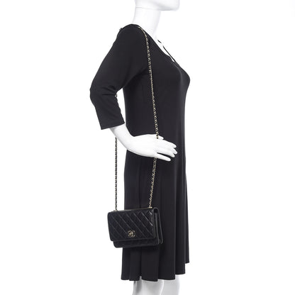 Chanel Lambskin Quilted Trendy CC Wallet On Chain WOC Black 2 of 14