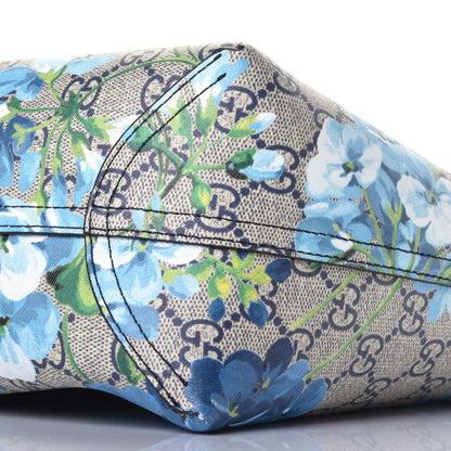 Gucci GG Supreme Monogram Blooms Small Reversible Tote Beige Blue Navy 13 of 14