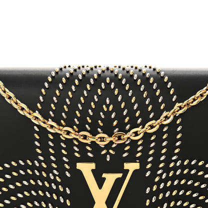 Louis Vuitton Calfskin Fleur De Lys Pochette Chain Louise Black 8 of 12