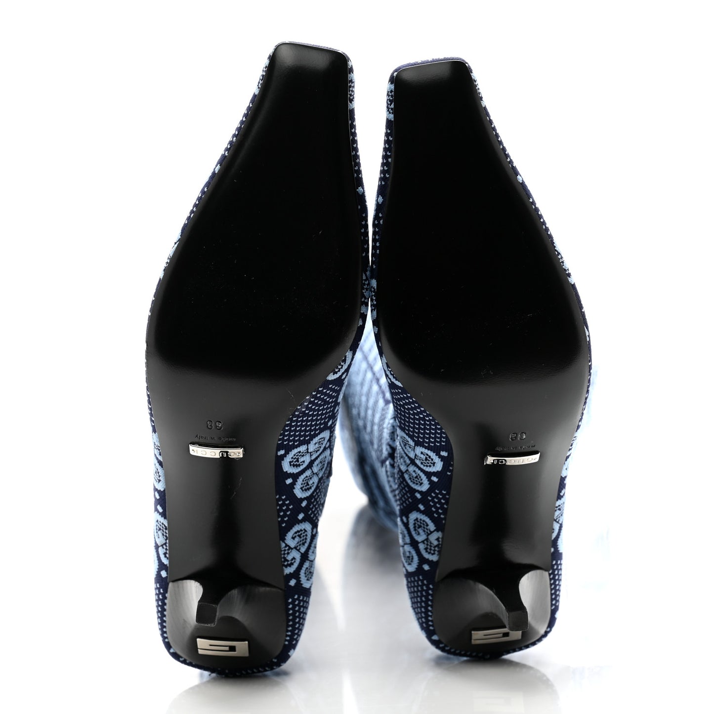 GG Jersey Knee High Boots 38 Blue Clear Sky Blue