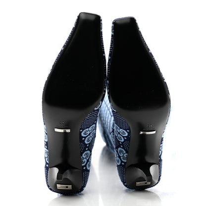 Gucci GG Jersey Knee High Boots 38 Blue Clear Sky Blue 5 of 8