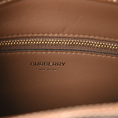 Burberry Canvas Smooth Calfskin Two Tone Mini Pocket Bag Natural Malt Brown 6 of 10