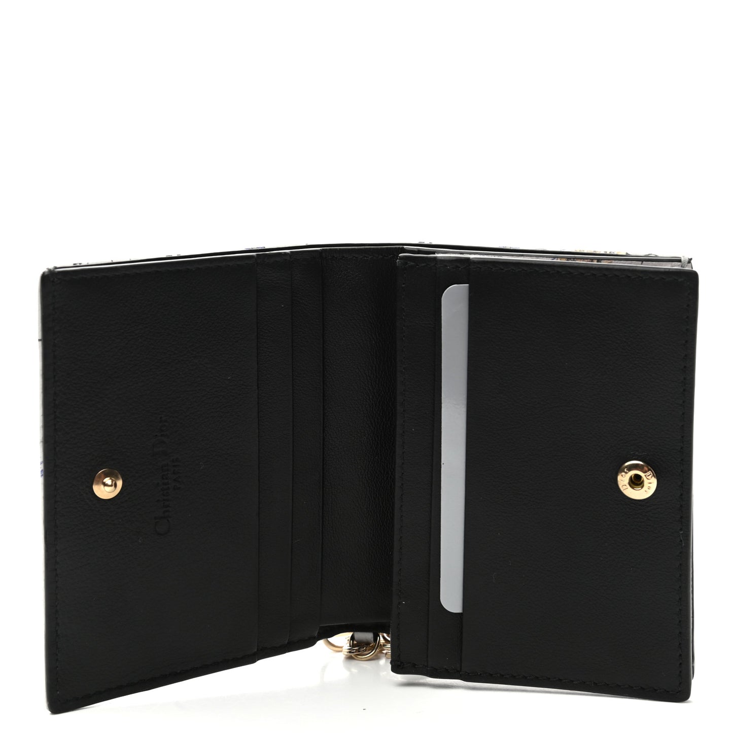 Calfskin Floral Wallet White Multicolor