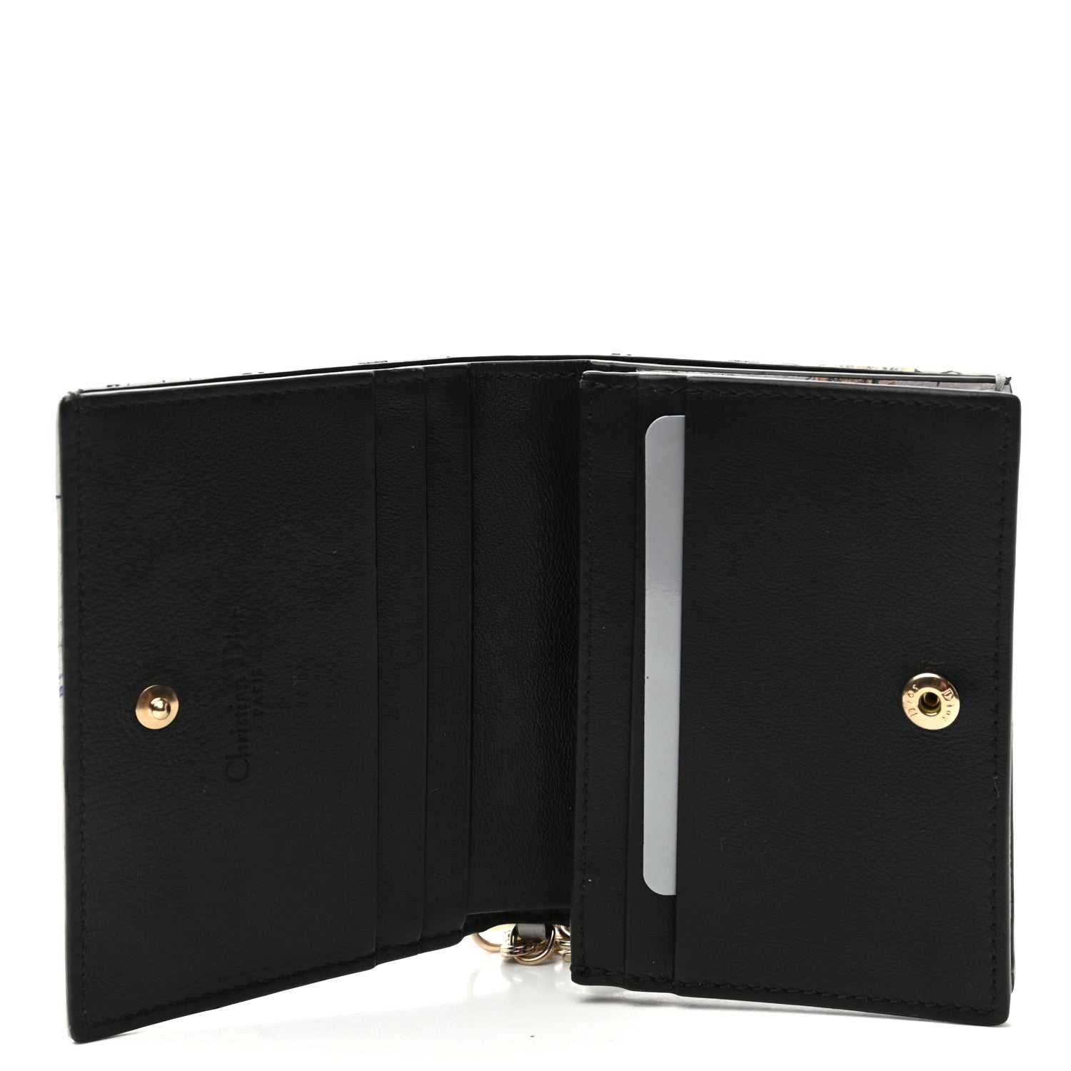 Christian Dior Calfskin Floral Wallet White Multicolor 5 of 9