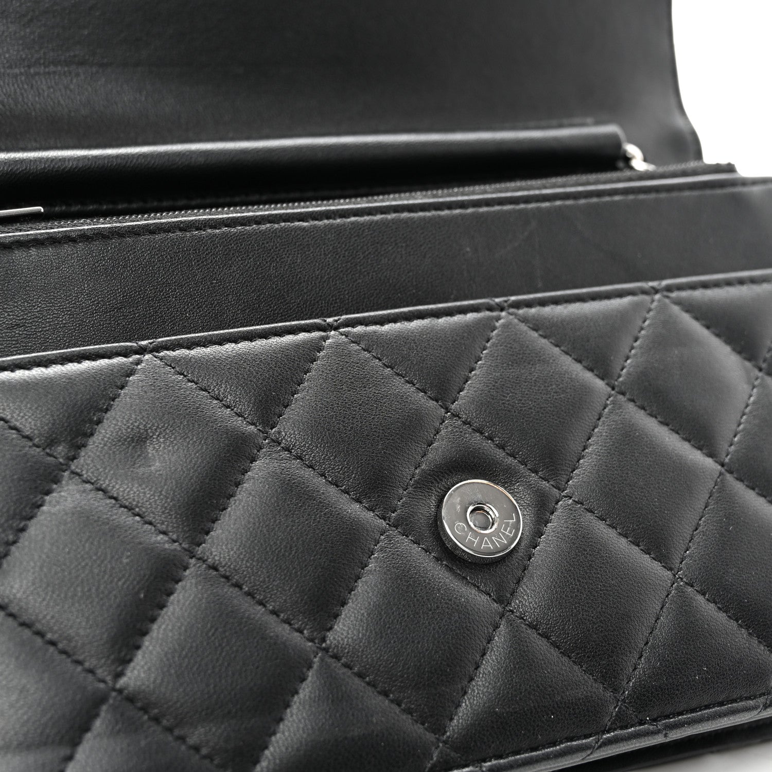 Chanel Lambskin Quilted Crystal Star Wallet On Chain Black 10 of 12